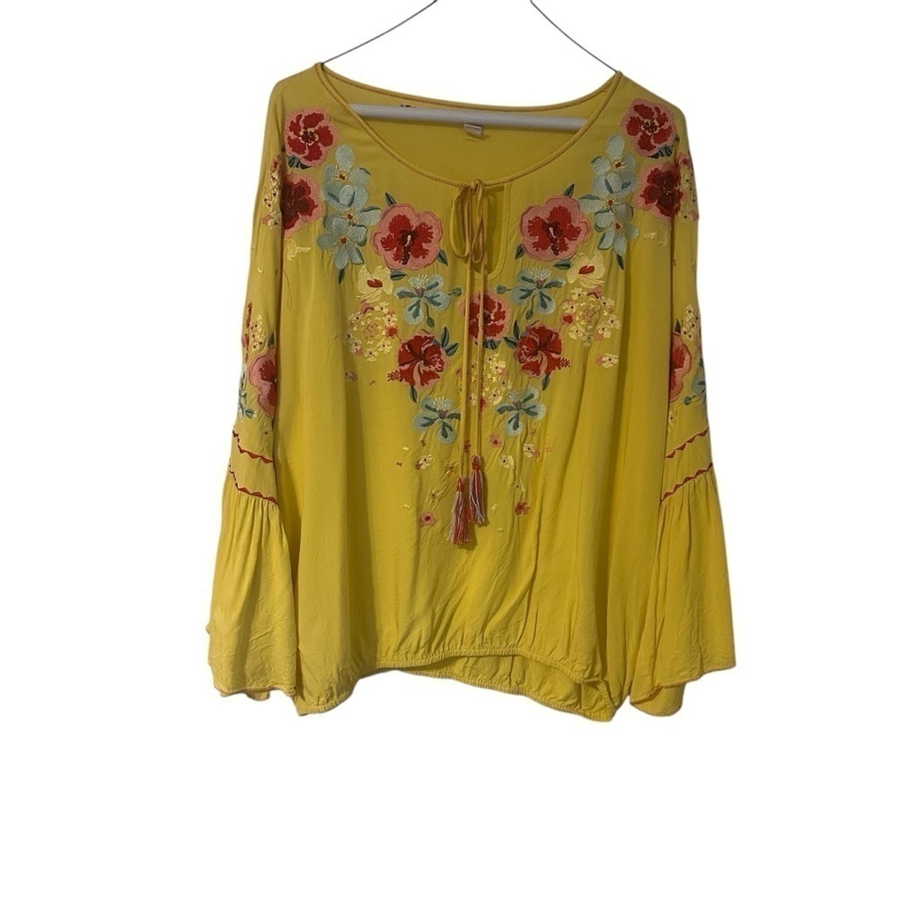 Chelsea & Violet Blouse Yellow Bubble Waist